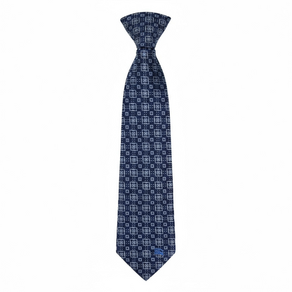 🔷 Burberry Luxury Silk Tie – Navy Blue Geometric Pattern 👔💼 | Designer Men’s Necktie