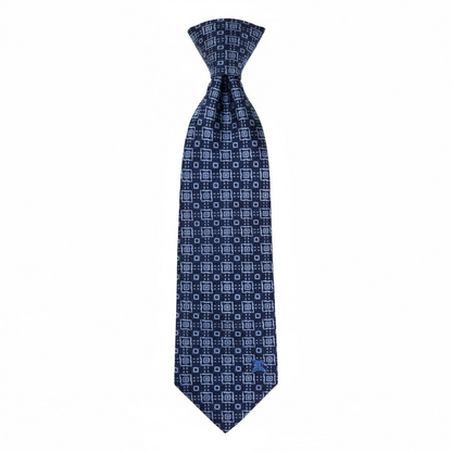 🔷 Burberry Luxury Silk Tie – Navy Blue Geometric Pattern 👔💼 | Designer Men’s Necktie