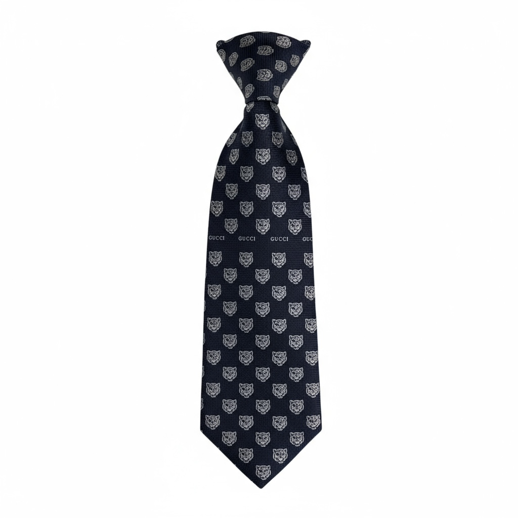 ✨ Gucci Luxury Silk Tie – Navy Blue with Iconic Pattern 🕴️ | Designer Men’s Accessory 👔💼