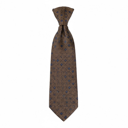 ✨ Gucci Luxury Silk Tie – Brown & Blue Geometric Pattern 👔💼 | Designer Men’s Necktie