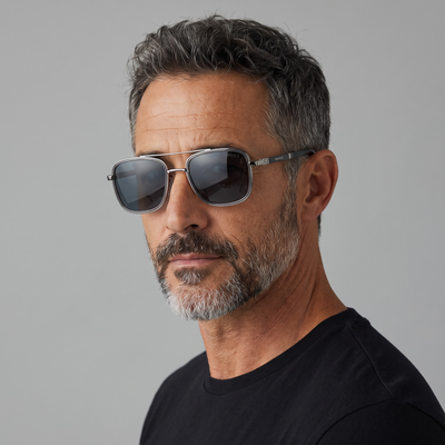 🕶️ Versace Double Bridge Aviator Sunglasses – Silver & Black Luxury Edition ✨