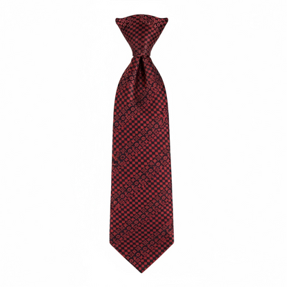 🔥 Louis Vuitton Luxury Silk Tie – Red & Black Checker Monogram 👔💼 | Designer Men’s Necktie