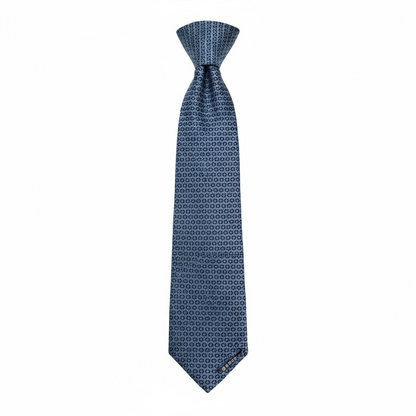 🔹 Hermès Luxury Silk Tie – Blue Geometric Pattern 👔✨ | Designer Men’s Necktie
