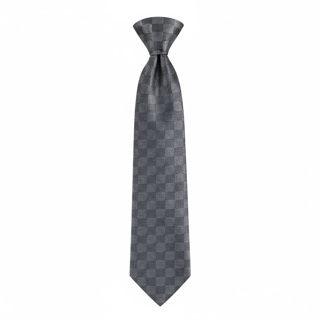 ⚪ Louis Vuitton Luxury Silk Tie – Grey Damier Checker Pattern 👔✨ | Designer Men’s Necktie