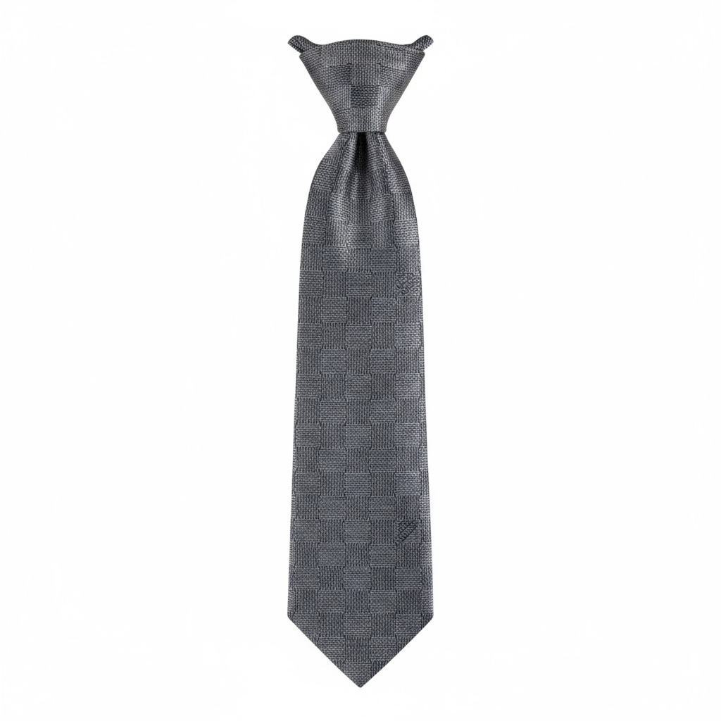 ⚪ Louis Vuitton Luxury Silk Tie – Grey Damier Checker Pattern 👔✨ | Designer Men’s Necktie