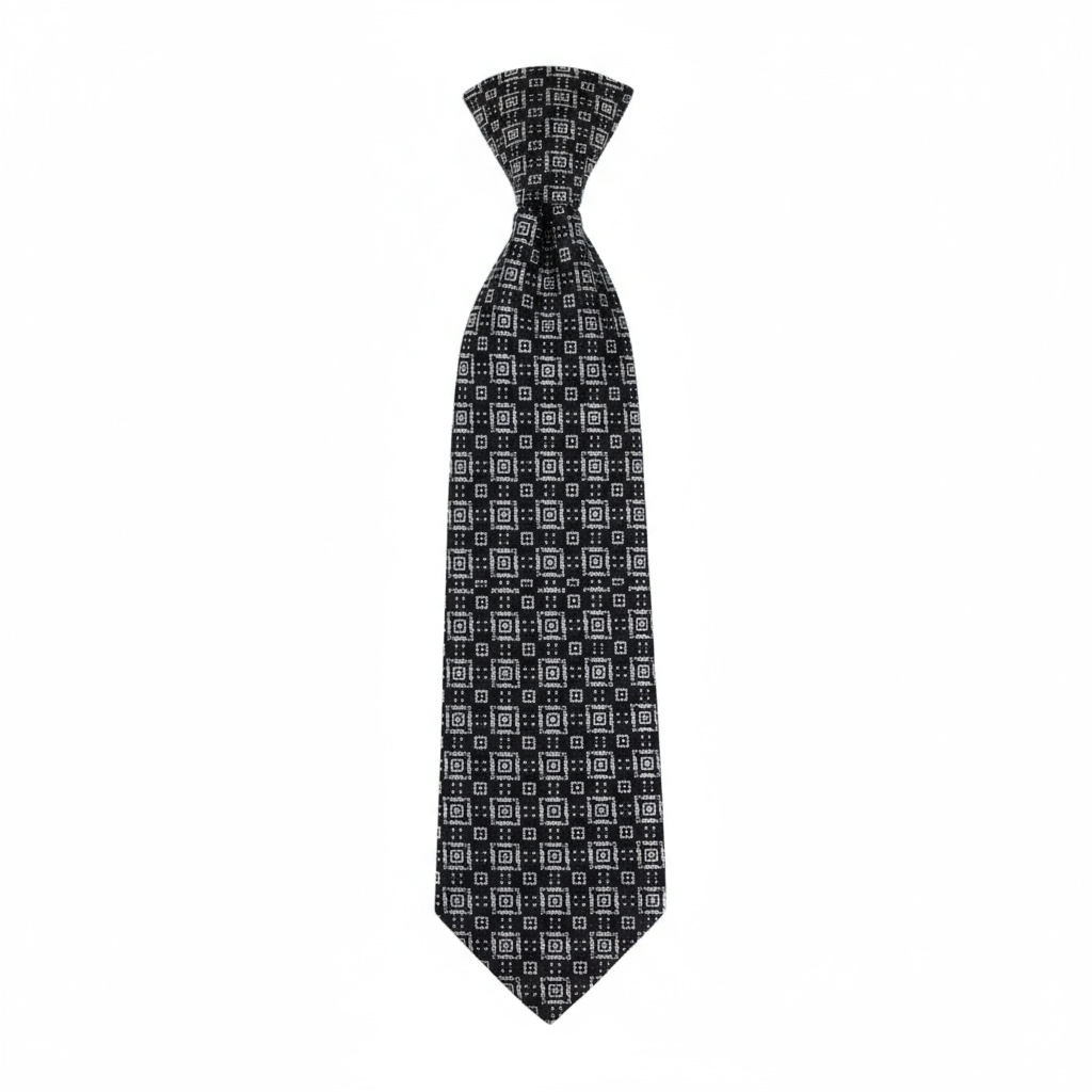 ⚫ Burberry Luxury Silk Tie – Black & White Geometric Pattern 👔💼 | Designer Men’s Necktie