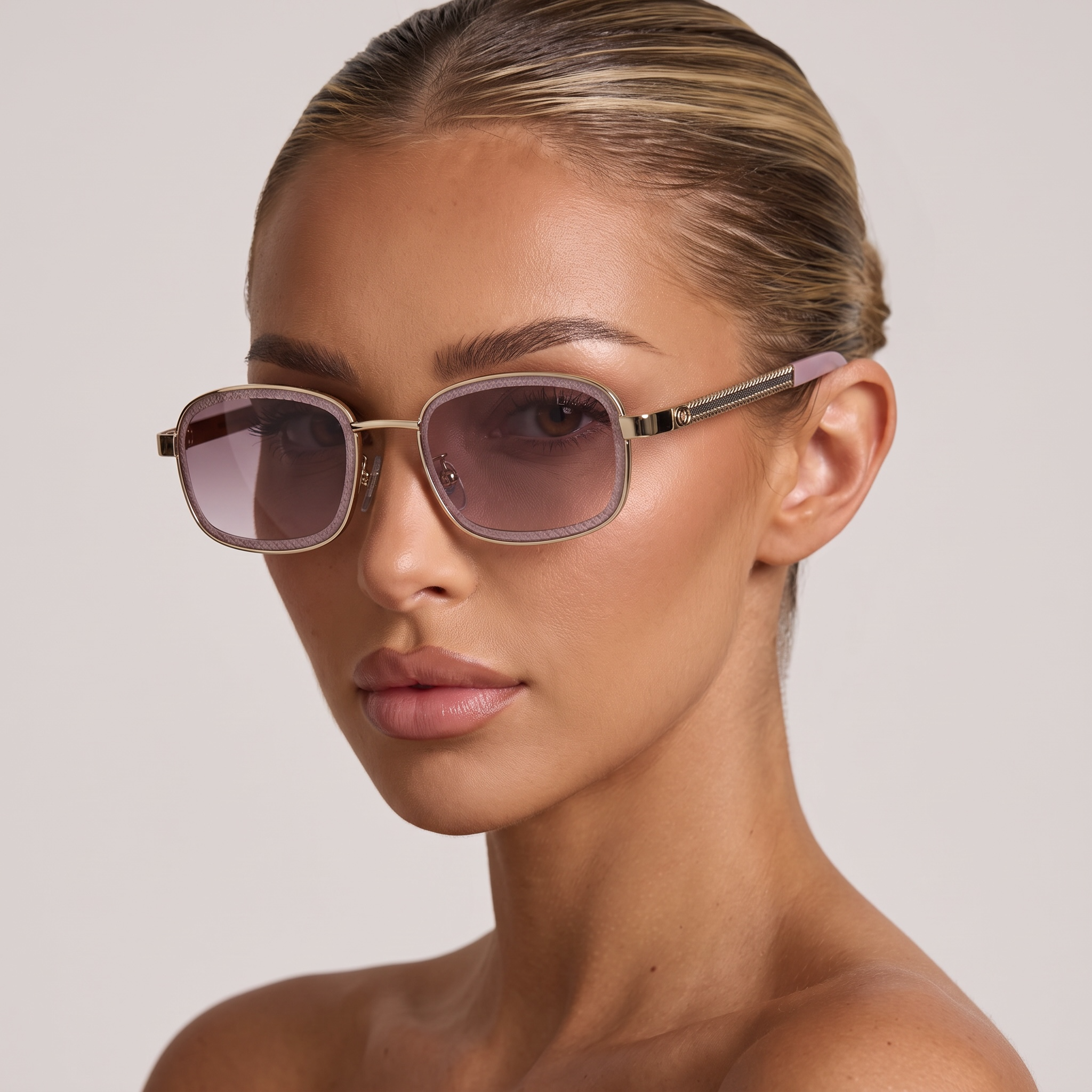 🕶️ Dior Rose Gold Elegance Square Sunglasses