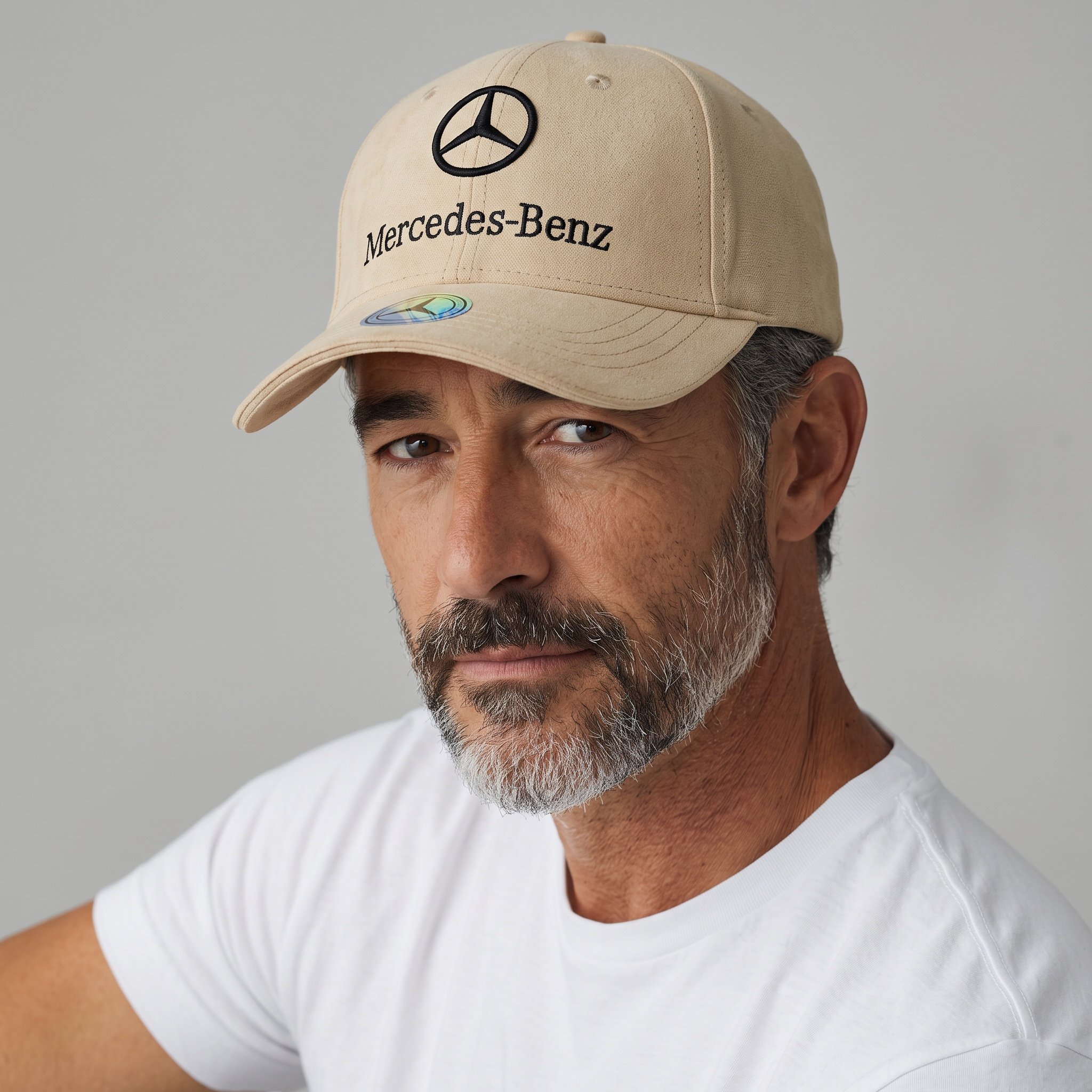 ⭐ Mercedes-Benz Classic Beige Logo Baseball Cap 🧢🤍