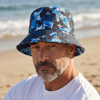 Louis Vuitton Midnight Bloom Bucket Hat 🌌💙 | Blue Monogram Edition