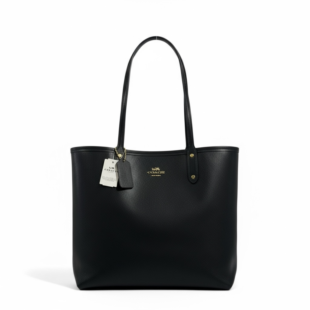 Coach Double-Face Tote Bag 👜🖤✨ | Reversible Monogram Black & Smooth Black • 2-in-1 Luxury Tote