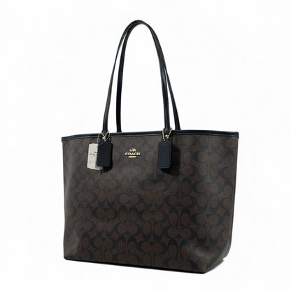 Coach Double-Face Tote Bag 👜✨ | 2-in-1 Monogram Brown & Black • Reversible Luxury Tote