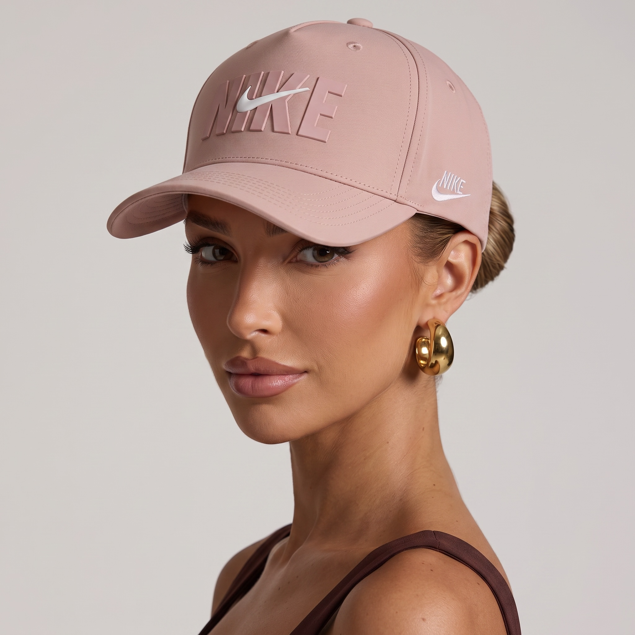 🧢 Nike Blush Pink Logo Baseball Cap – Minimal Sport Style Hat