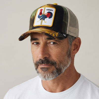 Cocky Rooster Camo Trucker Cap – Bold Attitude 🐓🧢