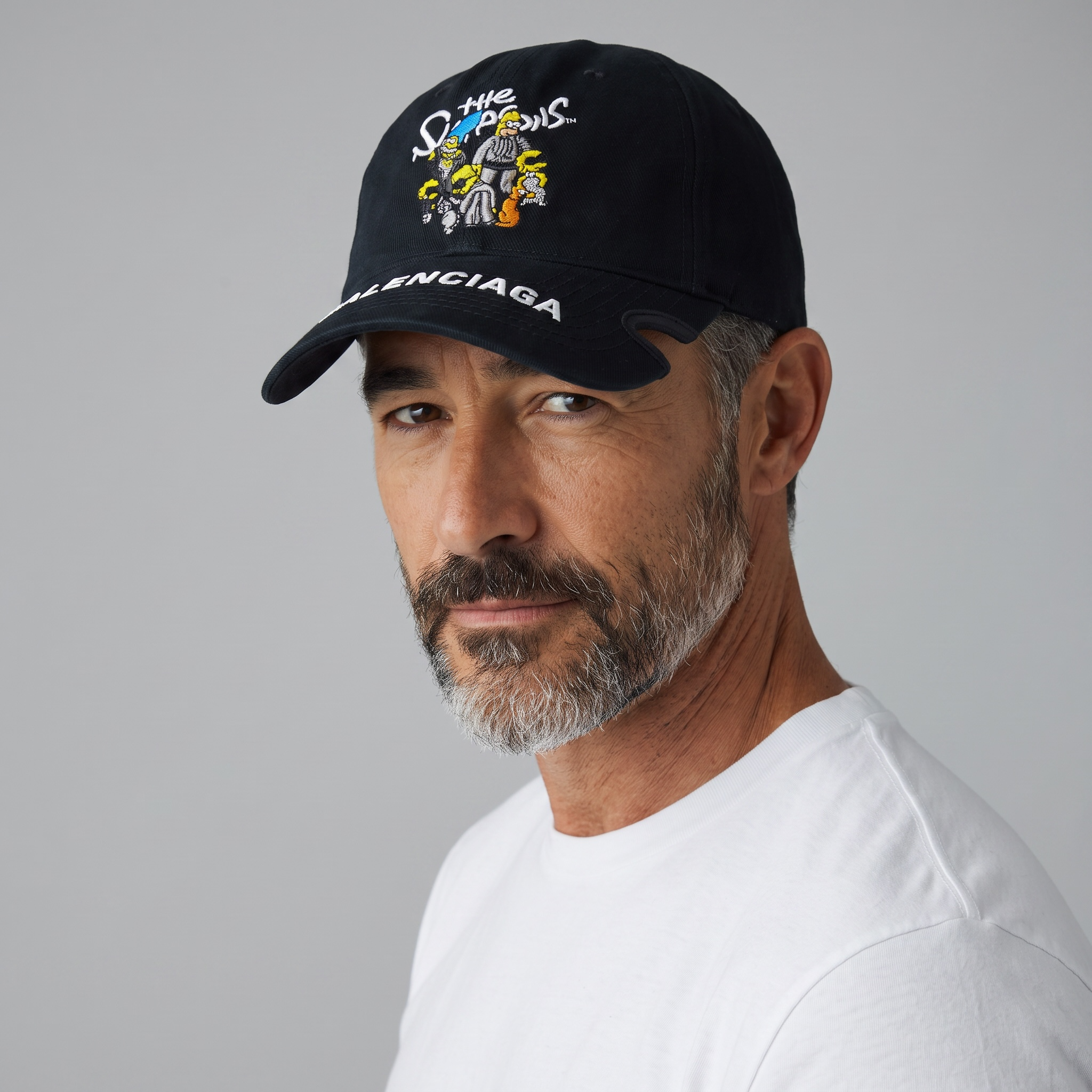🧢✨ Balenciaga Graphic Embroidered Baseball Cap – Black 🎨