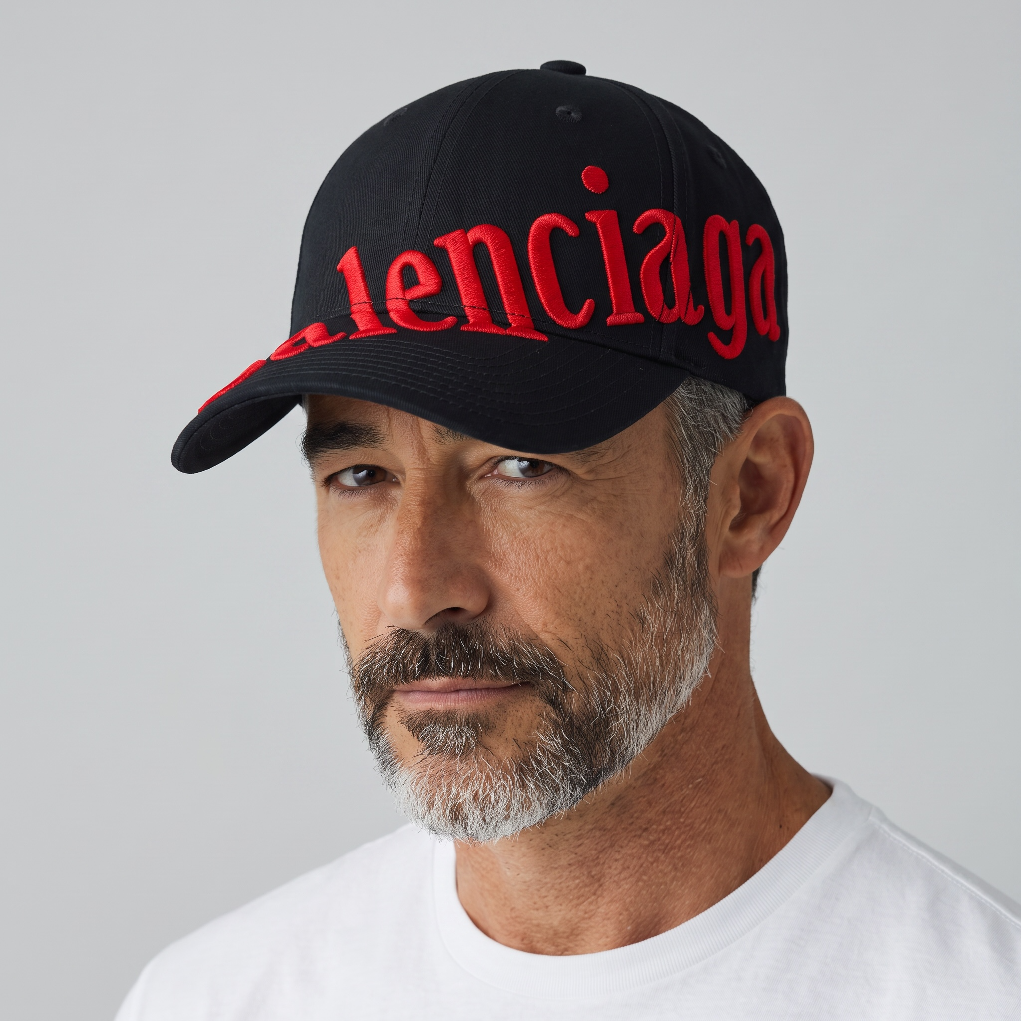🧢 Balenciaga Red Logo Cap | Black Luxury Streetwear Baseball Hat