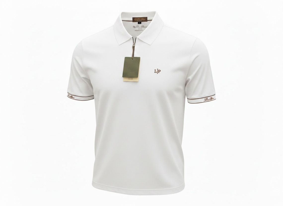 Loro Piana White Half-Zip Polo Shirt 🤍✨ Premium Luxury Fit