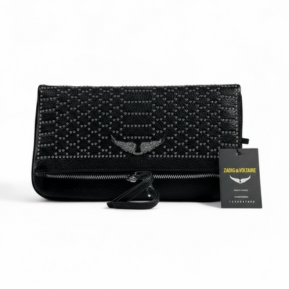 Zadig & Voltaire Black Studded Leather Shoulder Bag 🖤✨ | Iconic Parisian Glam