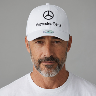 ⭐ Mercedes-Benz Classic White Logo Baseball Cap 🧢🤍