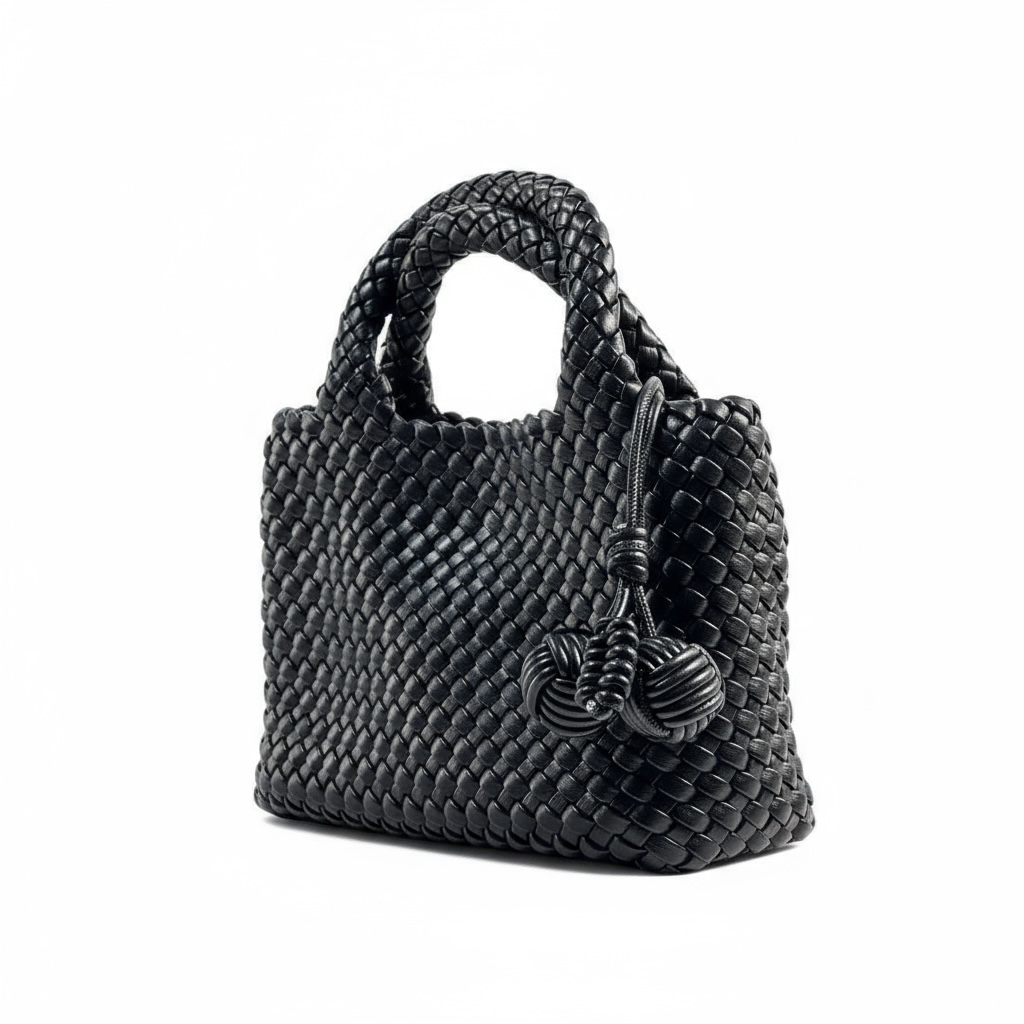 Bottega Veneta Black Woven Tote & Pouch Set 🖤✨ | Luxury Intrecciato Leather Handbag