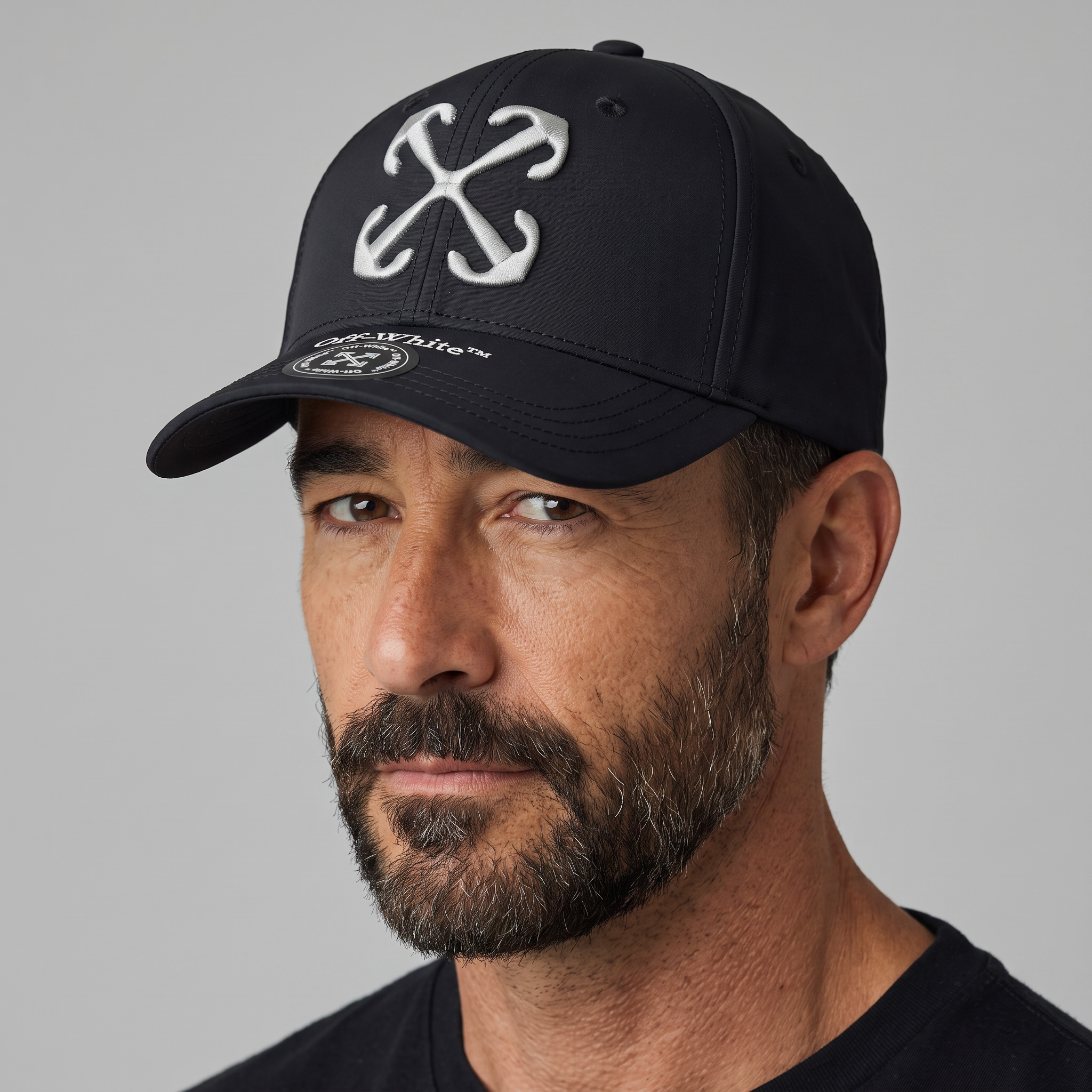 🧢✨ Off-White Arrow Logo Baseball Cap – Black & White 🖤🤍