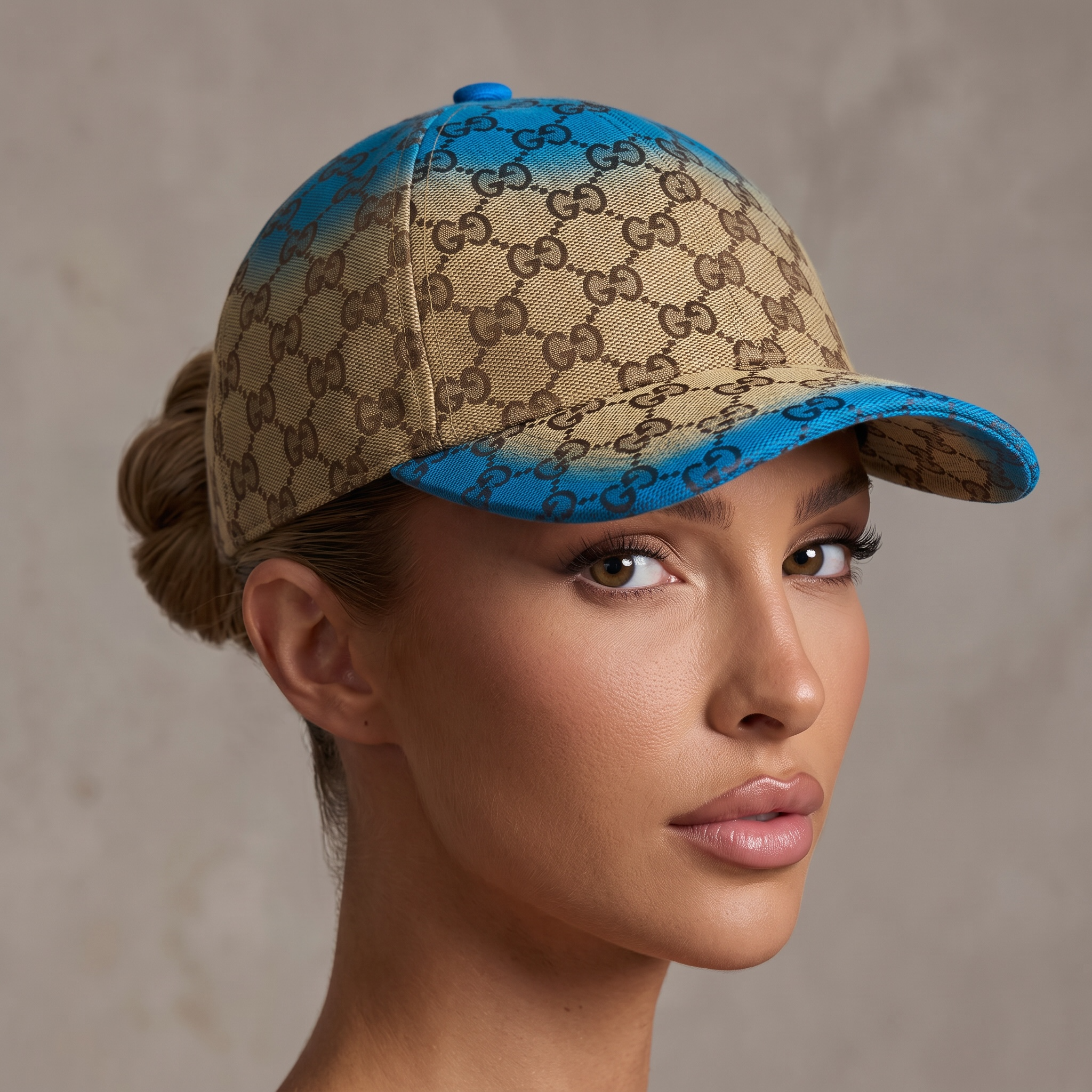 🧢💙 Gucci GG Monogram Blue Baseball Cap ✨