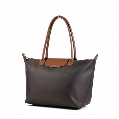Longchamp Le Pliage Large Tote 🤎 Dark Brown with Brown Leather gg