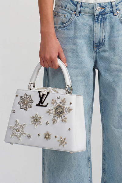 ✨ Louis Vuitton White Snowflake Crystal Capucines – Limited Winter Edition ✨