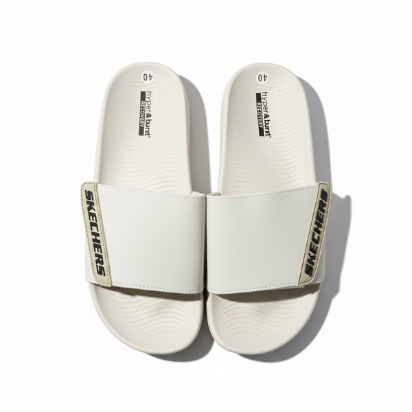 Skechers Hyper Burst Comfort Slides – Cream Edition 🤍✨