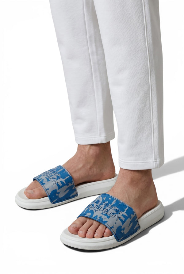 Alexander McQueen Graphic Slides — Blue & White