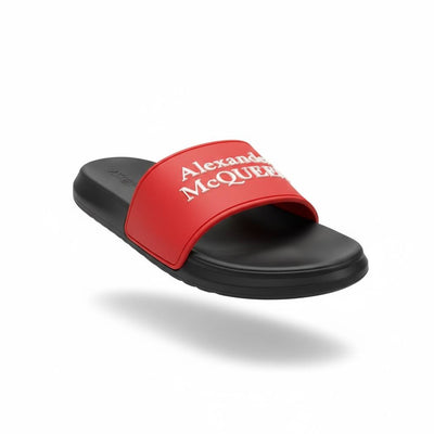 Alexander McQueen Logo Slides 🔴🖤 | Bold Luxury Summer Statement 👑🔥
