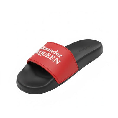 Alexander McQueen Logo Slides 🔴🖤 | Bold Luxury Summer Statement 👑🔥
