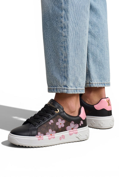 🖤🌸 Louis Vuitton Sakura Low-Top Sneakers – Black & Pink Luxury Edition 🌸🖤