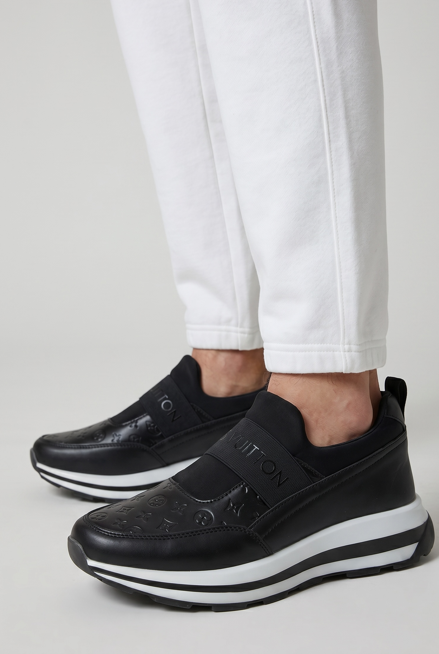 Louis Vuitton Black Monogram Slip-On Sneakers 🖤✨ Luxury Comfort Fit