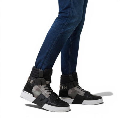 🖤 Philipp Plein High-Top Camo Sneakers – Bold Luxury in Motion 👟