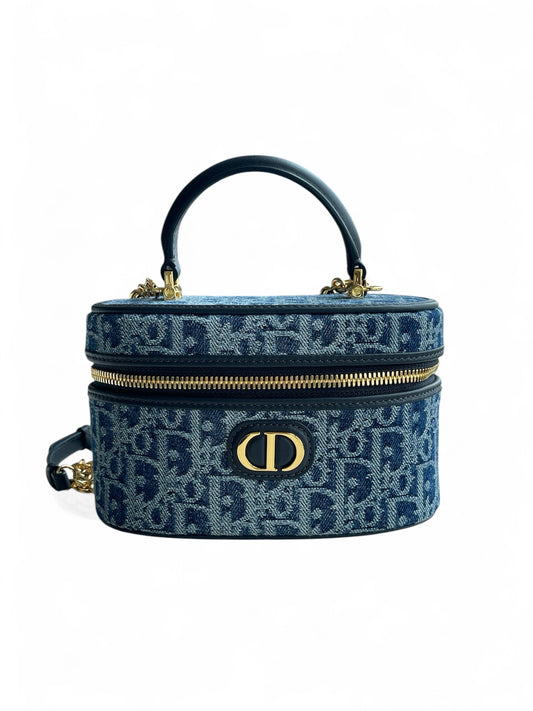 Dior Vanity Bag in Blue Oblique Canvas