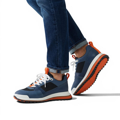 Hermès Hybrid Sneakers – Navy & Orange Sport Luxe Edition 🧡💙