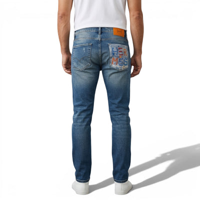HERMÈS Embroidered Denim Jeans – Classic Craft, Playful Luxury