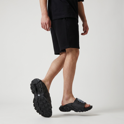 Balenciaga Black Minimal Chunky Slides – Luxury Streetwear Slippers ⚫✨