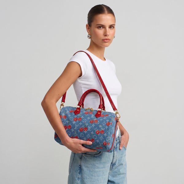 Louis Vuitton Cherry Denim Speedy Bag 🍒✨ | Limited Designer Icon