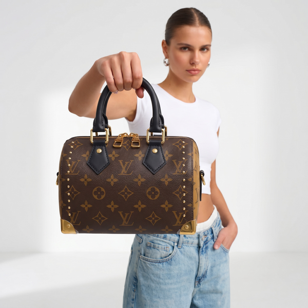 ✨ Louis Vuitton Monogram Studded Speedy With Silk Twilly – Premium Edition ✨
