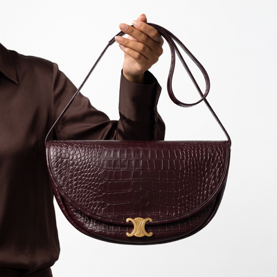 Celine croc Triomphe Little Halfmoon Bag