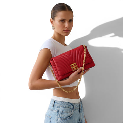 Givenchy Red Quilted Leather Bag ❤️ | Gold 4G Icon Shoulder Bag