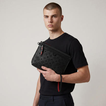 Christian Louboutin Black Studded Clutch 🖤✨ | Luxury Designer Wristlet Bag