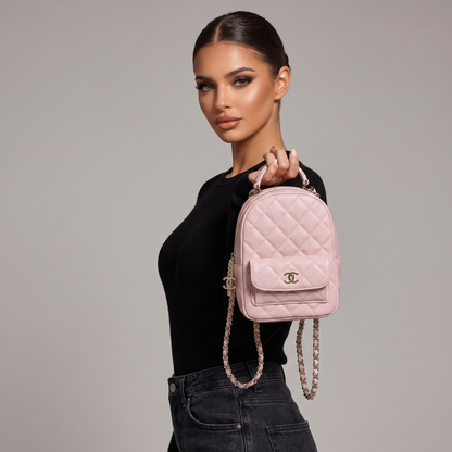 🎒 Chanel Mini Quilted Backpack 🌸✨ | Elegant Pink Luxury