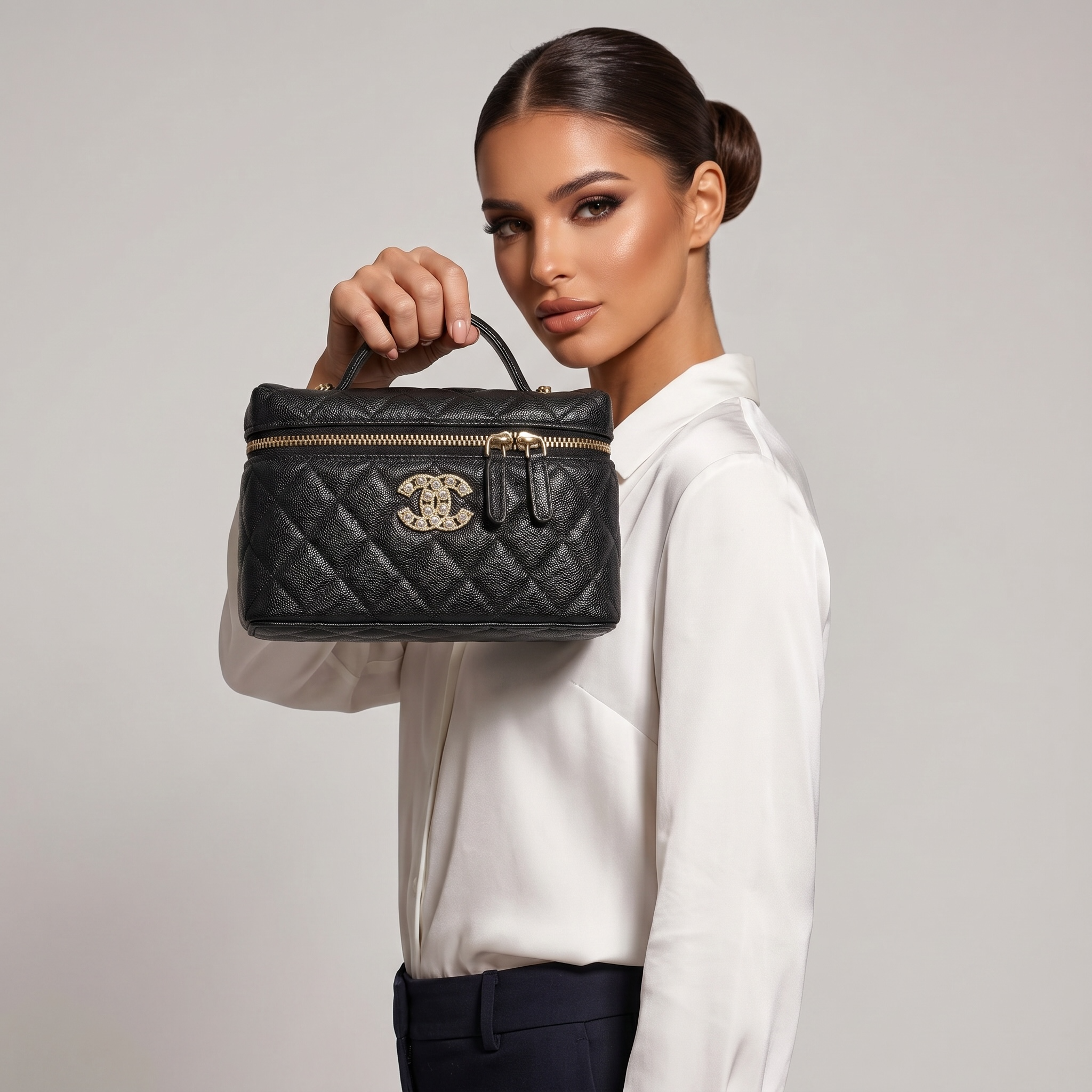🖤 Chanel Quilted Vanity Case ✨👜 | Timeless Black Luxury