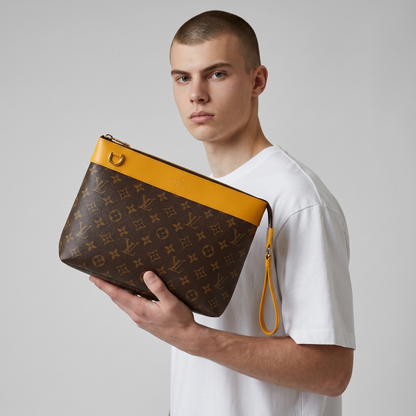Louis Vuitton Monogram Yellow Wristlet Pouch Premium Edition 👜💛✨
