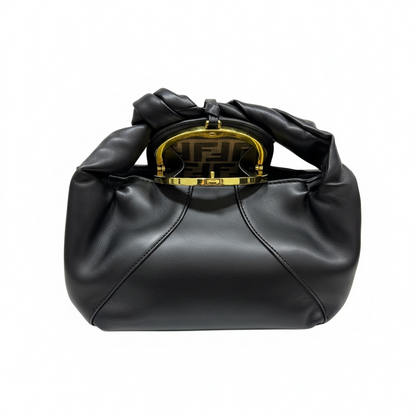FENDI Black Knot Handle Leather Bag 🖤✨