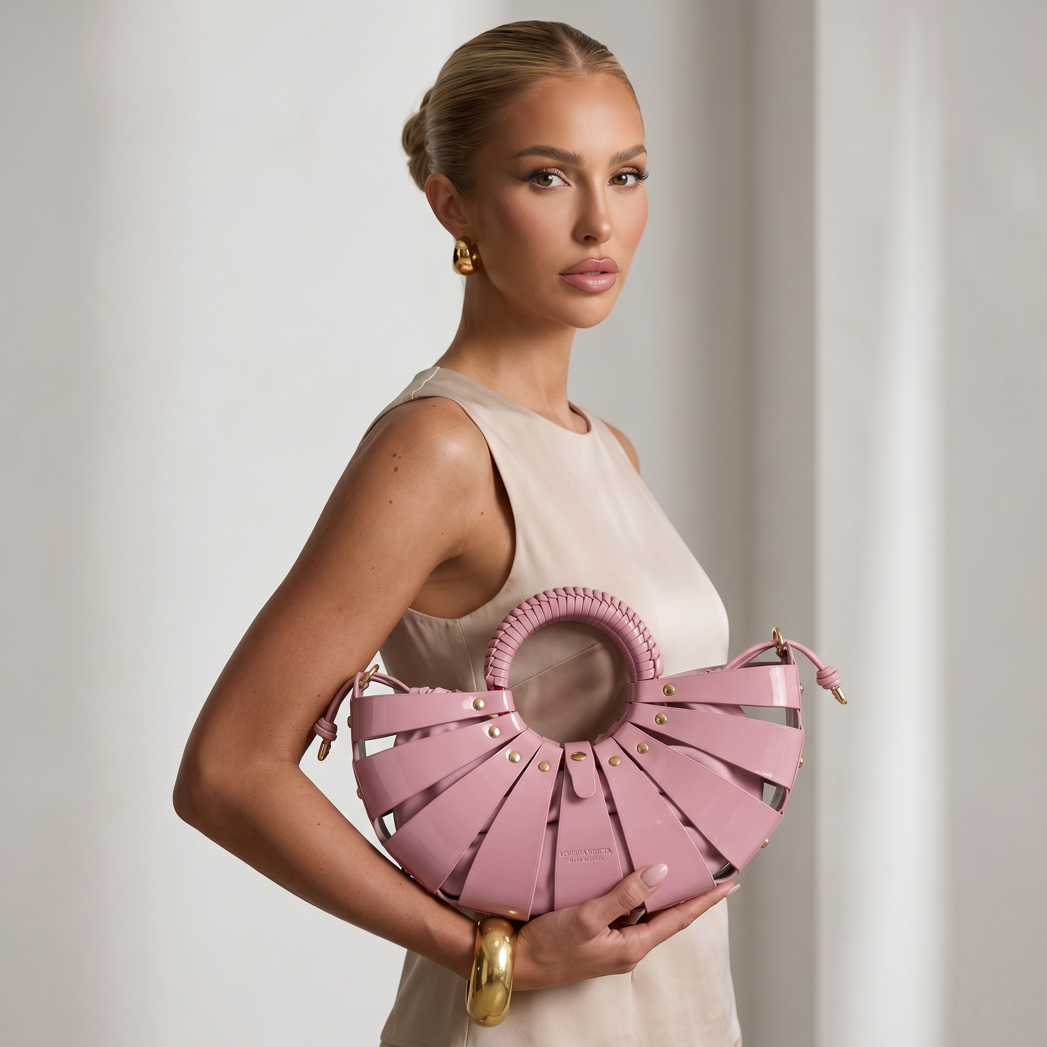 Bottega Veneta Pink Arc Handle Bag 💗✨ Sculptural Mini Statement Handbag