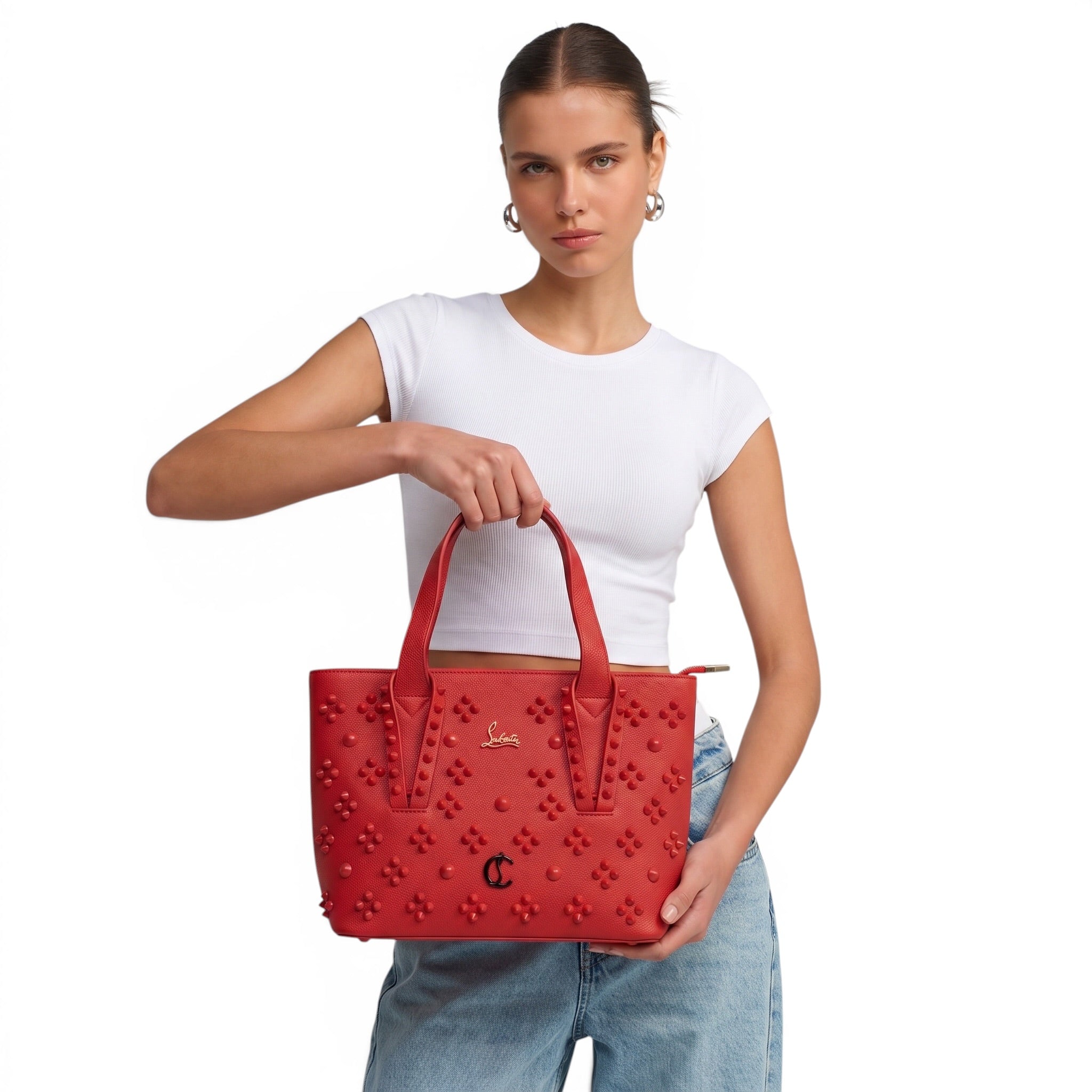 Christian Louboutin Red Studded Tote ❤️🔥 | Bold Everyday Luxury