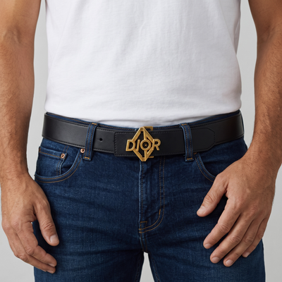 🖤 Dior Leather Belt with Gold Logo Buckle | Iconic Luxury ✨